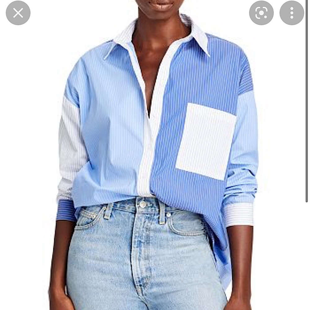 Lucy Paris Women's Color Block Button
Down Shirt